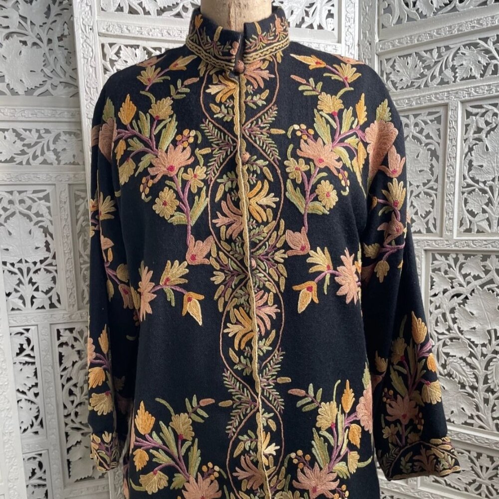 Kashmir Black Embroidered Jacket